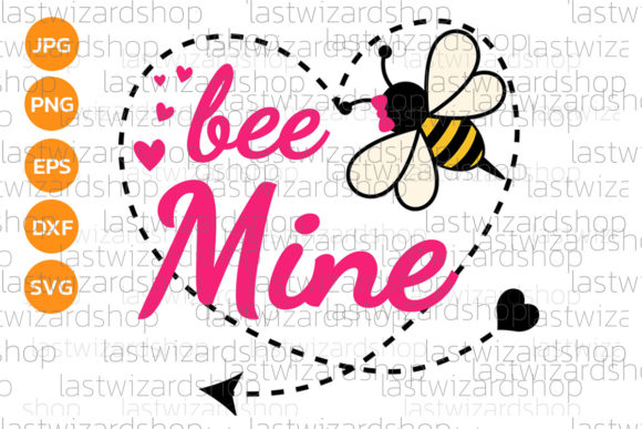 Bee Mine Valentine Svg for Embroidery Projects