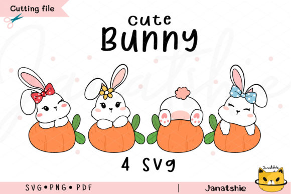 Cute Bunny on Carrot SVG Easter Clipart Review