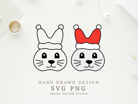 Cute Rabbit Face Christmas Hat Svg Design Review